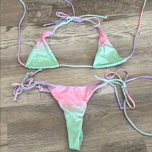 Boutine LA Pink and Green Bikini Swimwear